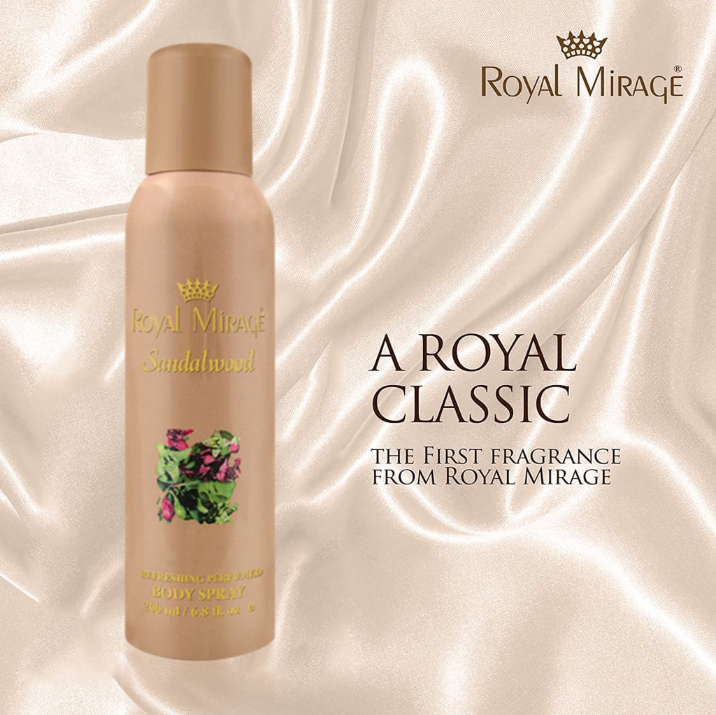 Royal Mirage Sandalwood Perfumed Body Deodorant Spray 200ml