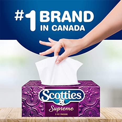 Scotties Supreme 3-ply Facial Tissues Box, 60 Tissues